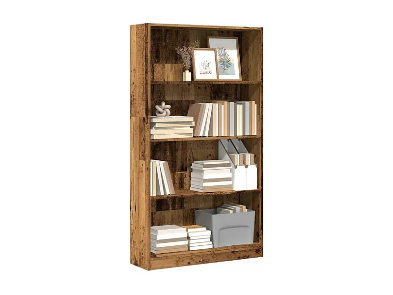 Bibliothèque vieux bois 80x24x143 bois d'ingénierie