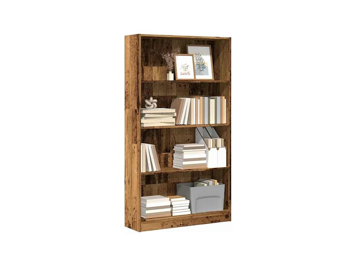 Bibliothèque vieux bois 80x24x143 bois d'ingénierie