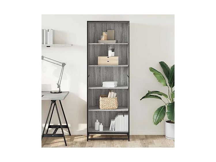 Bibliothèque sonoma gris 60x35x170,5 bois d'ingénierie