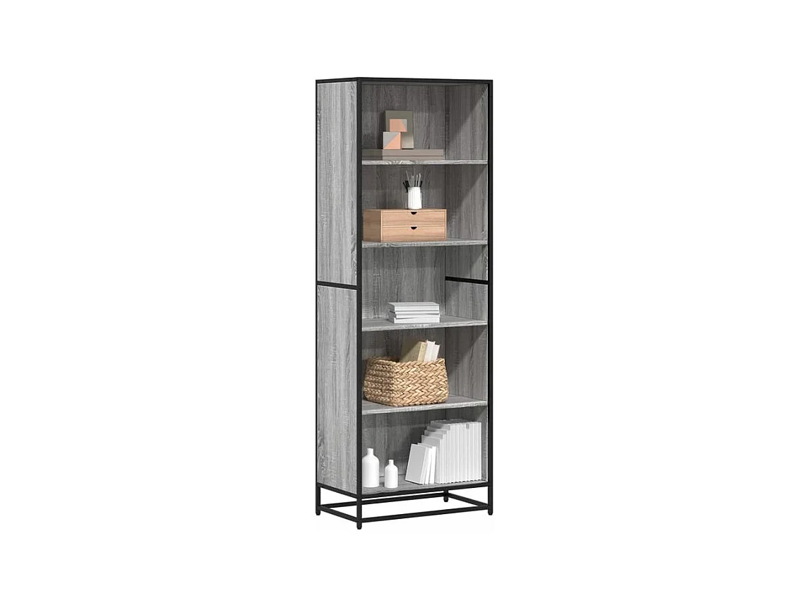 Bibliothèque sonoma gris 60x35x170,5 bois d'ingénierie