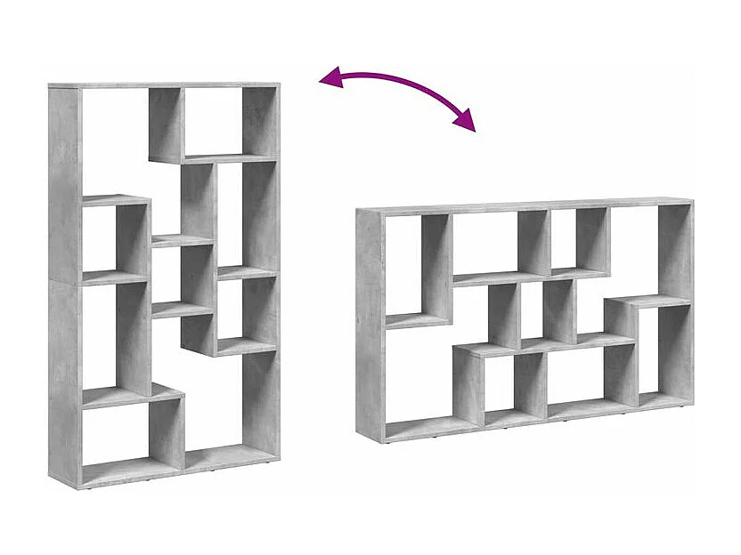 Bibliothèque gris béton 72x20x120 bois d'ingénierie