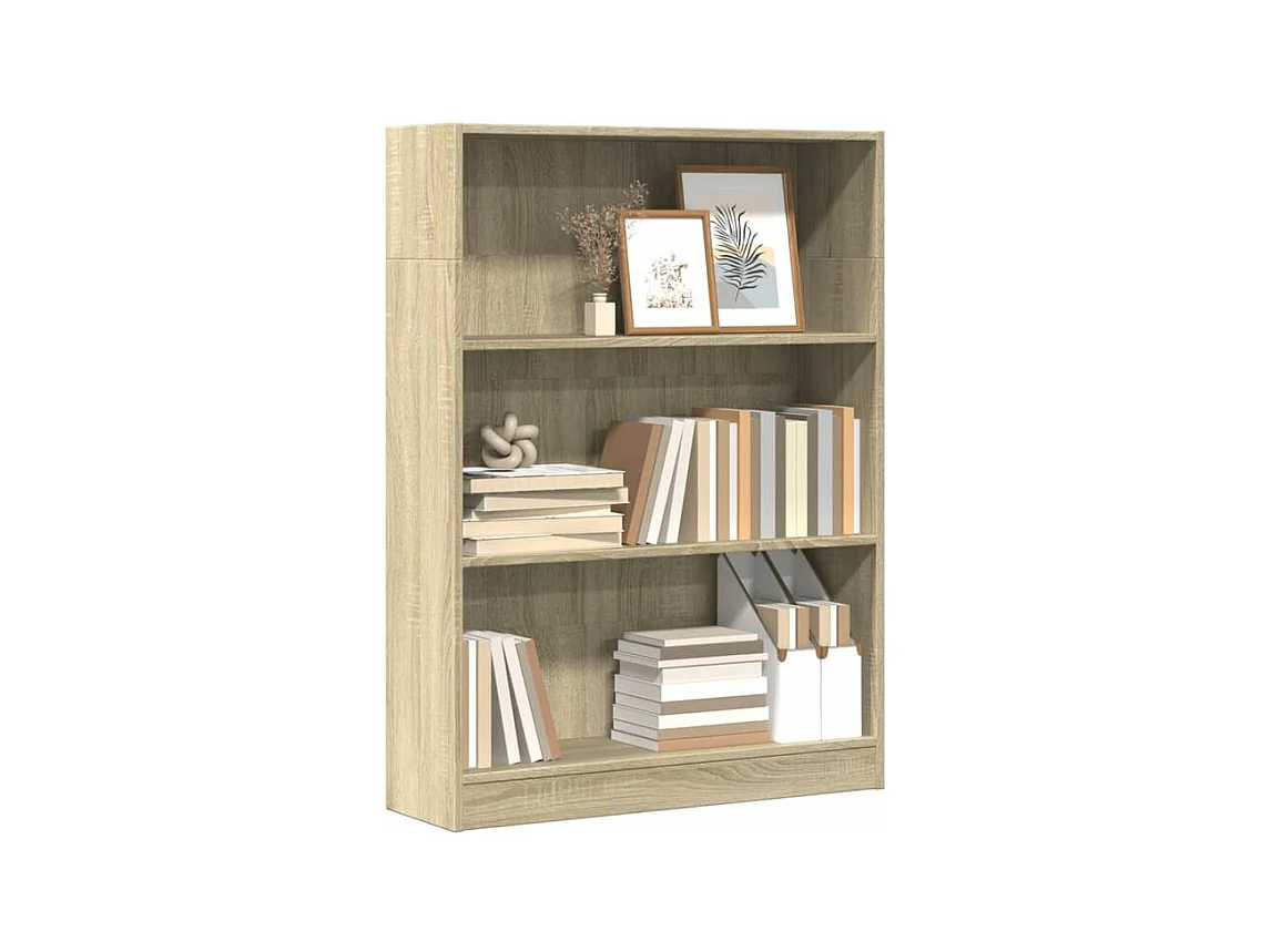 Bibliothèque chêne sonoma 80x24x109 bois d'ingénierie
