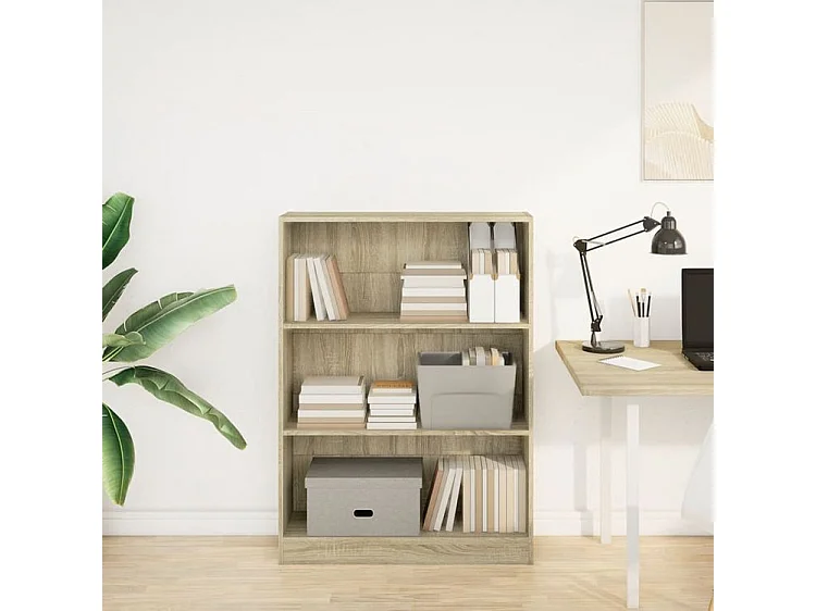 Bibliothèque chêne sonoma 80x24x109 bois d'ingénierie