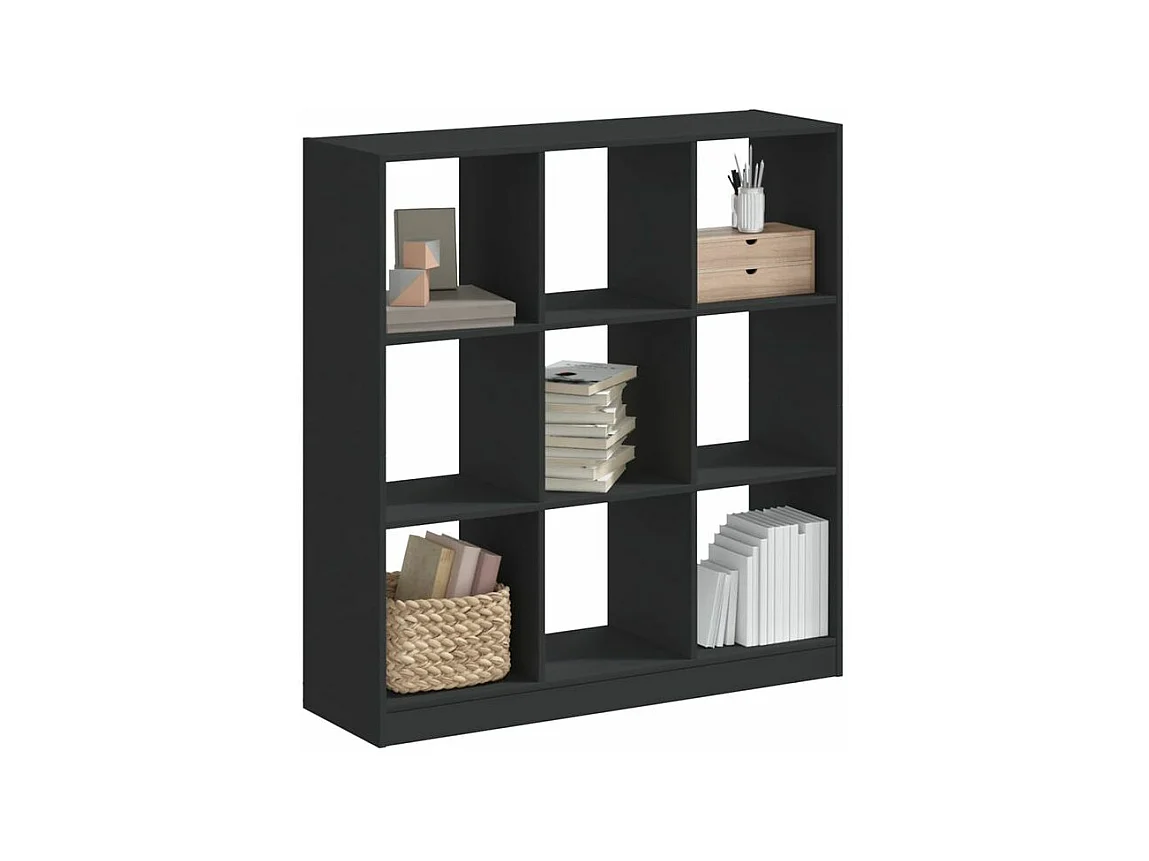 Bibliothèque noir 102x32x108 bois d'ingénierie