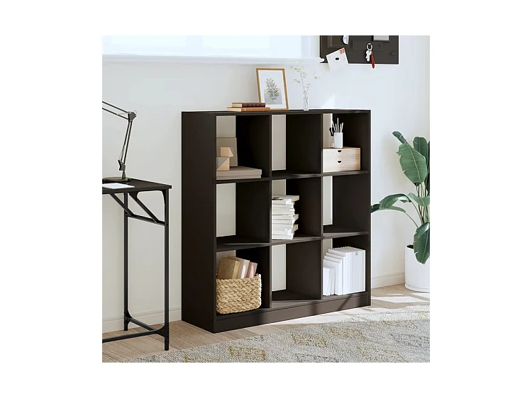 Bibliothèque noir 102x32x108 bois d'ingénierie