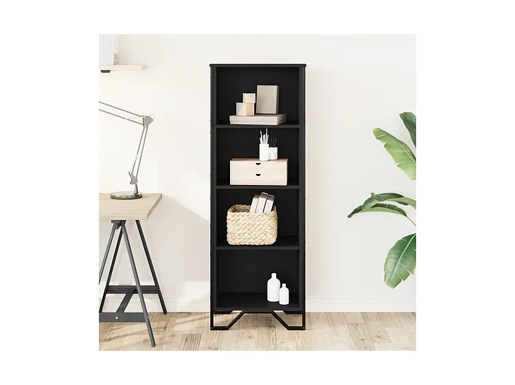Bibliothèque noir 50x31x137,5 bois d'ingénierie