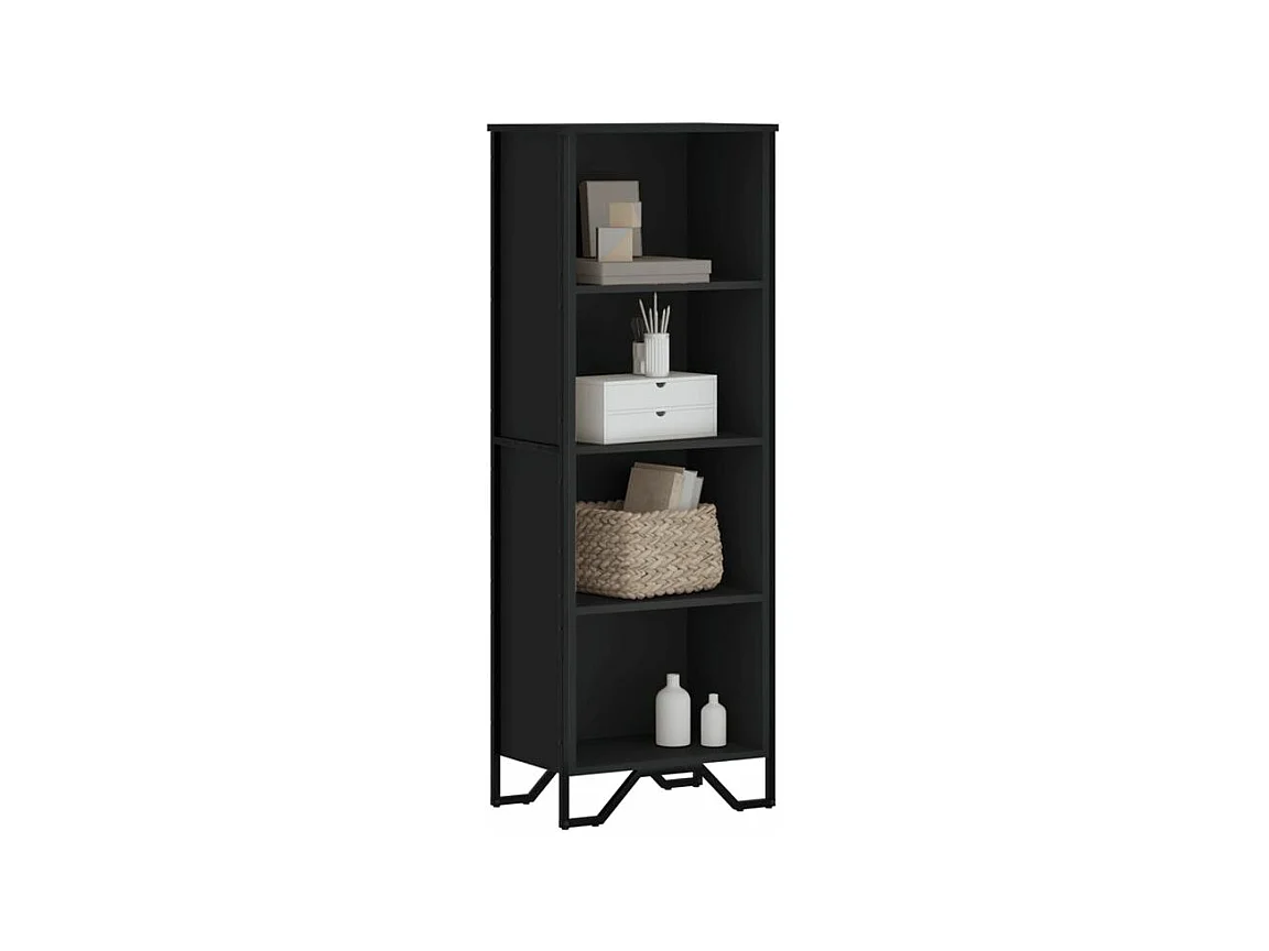 Bibliothèque noir 50x31x137,5 bois d'ingénierie