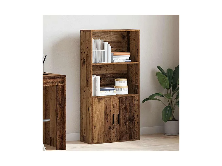 Bibliothèque vieux bois 60x24x120 bois d'ingénierie