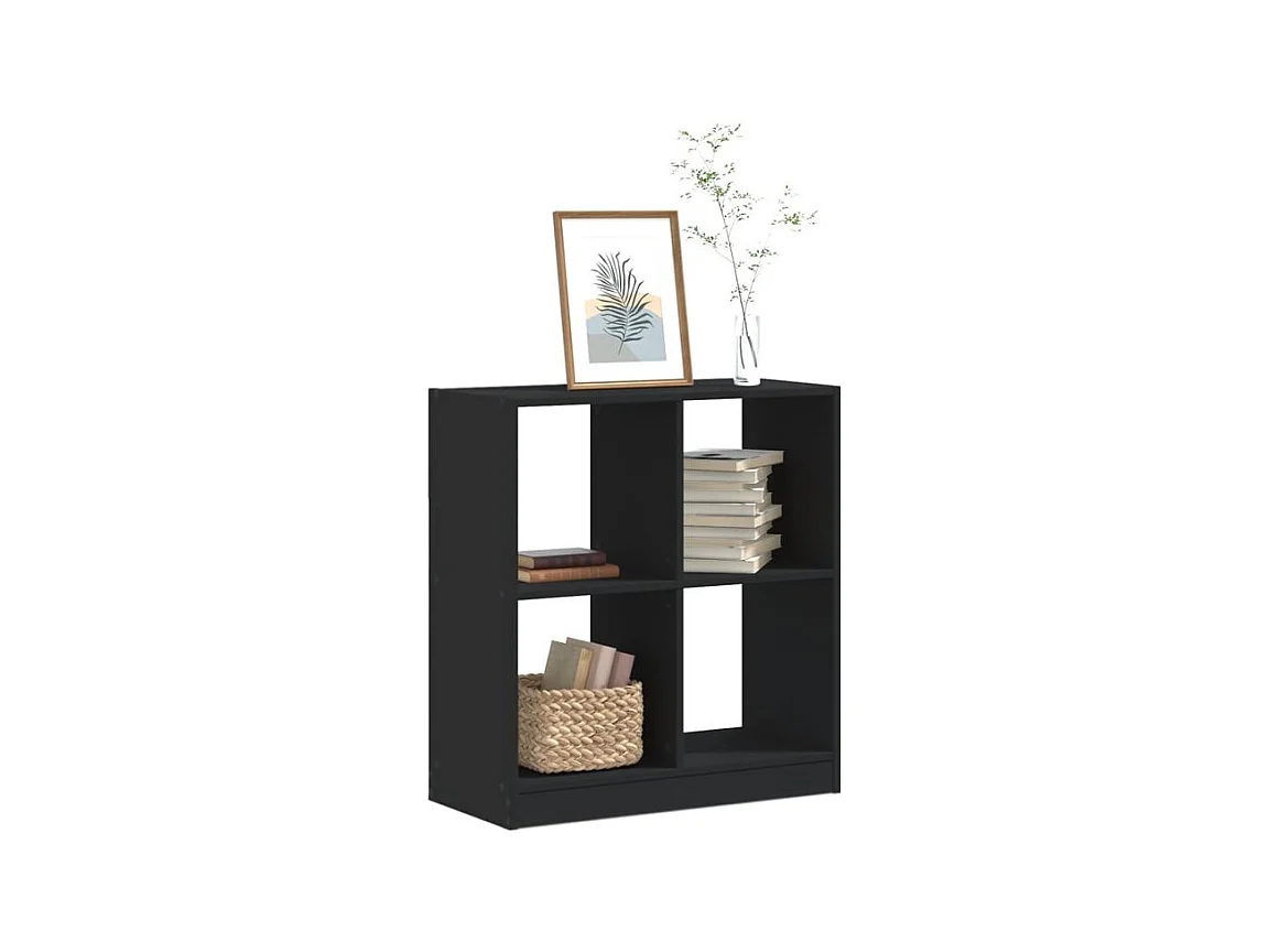 Bibliothèque noir 68,5x32x75 bois d'ingénierie