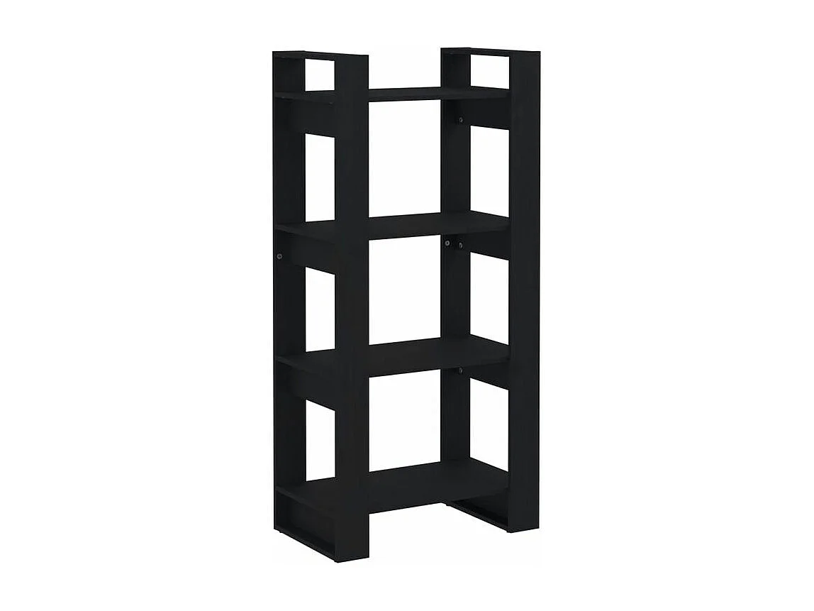 Bibliothèque-Séparateur de pièce Noir 60x35x125 Bois massif