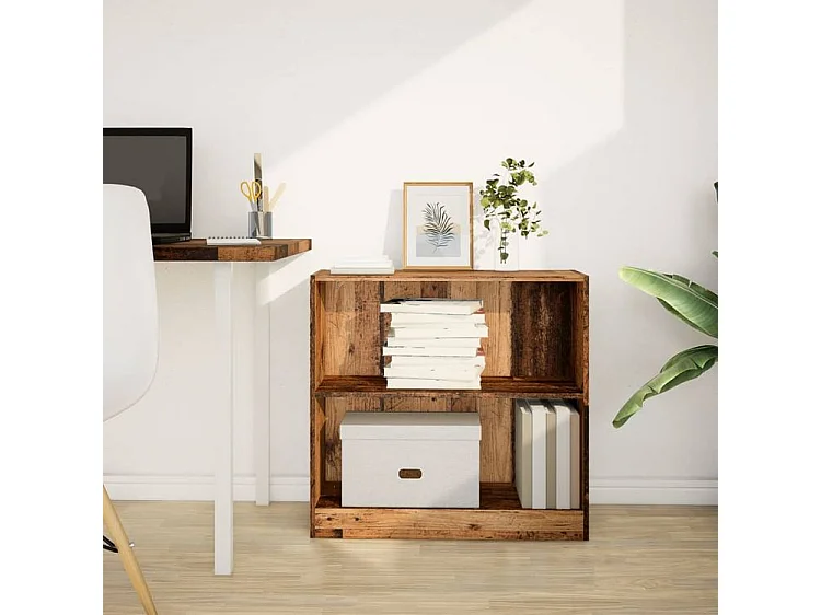 Bibliothèque vieux bois 80x24x76 bois d'ingénierie