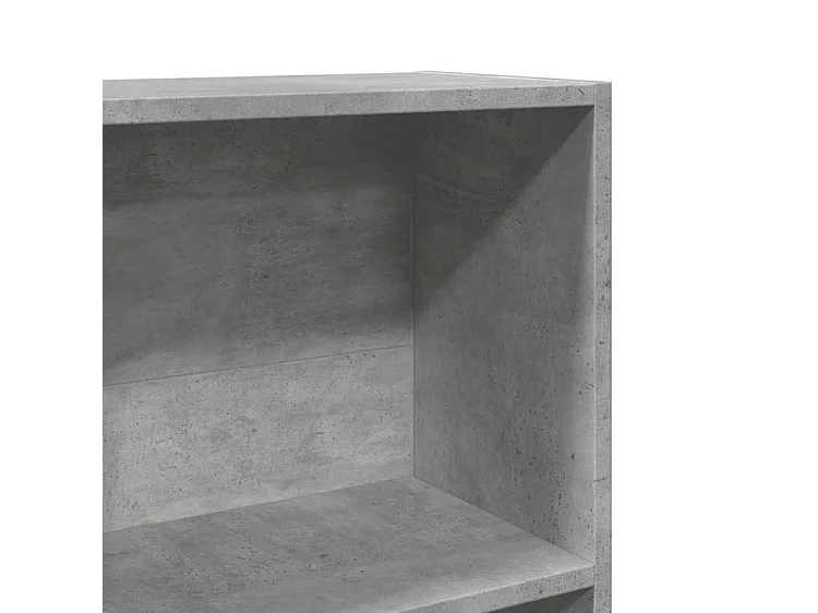 Bibliothèque gris béton 60x24x176 bois d'ingénierie