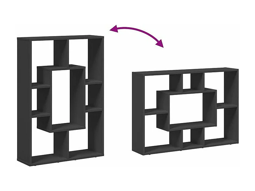 Petite bibliothèque modulable Loza 63cm - Verticale ou horizontale-Couleur Noir