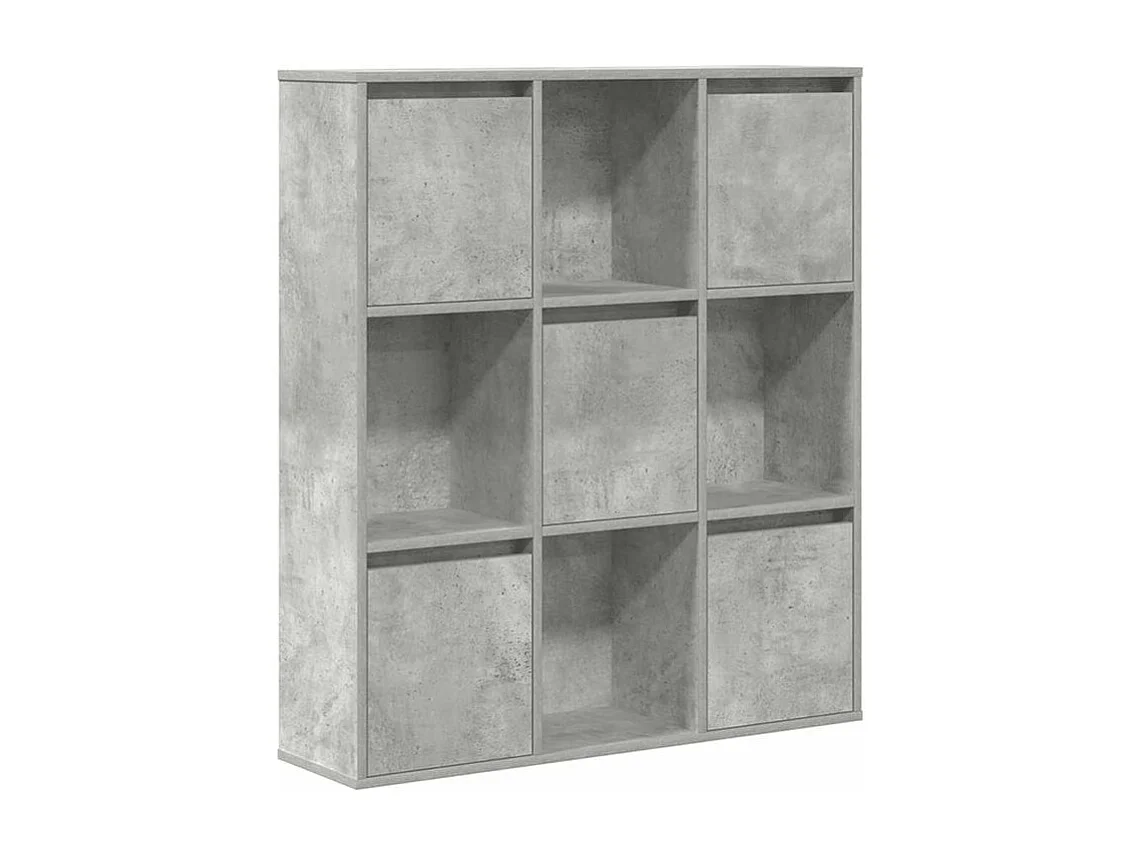 Meuble de rangement Kate 89cm - 4 niches 5 portes-Couleur Gris béton