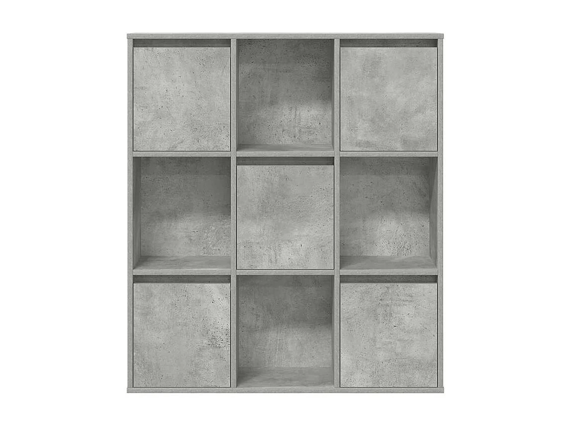 Meuble de rangement Kate 89cm - 4 niches 5 portes-Couleur Gris béton