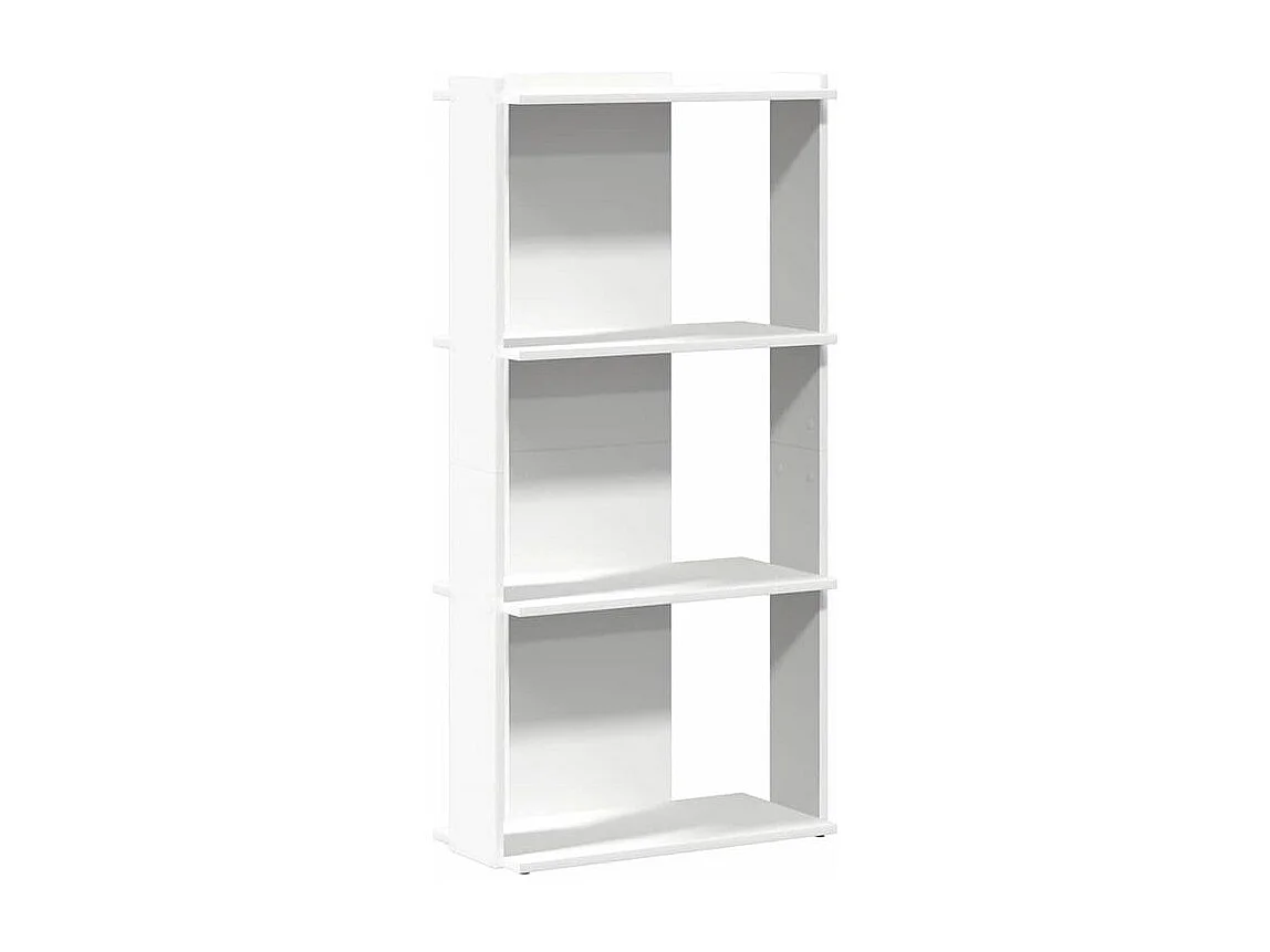 Bibliothèque à 3 niveaux blanc 60x30x120 bois d'ingénierie