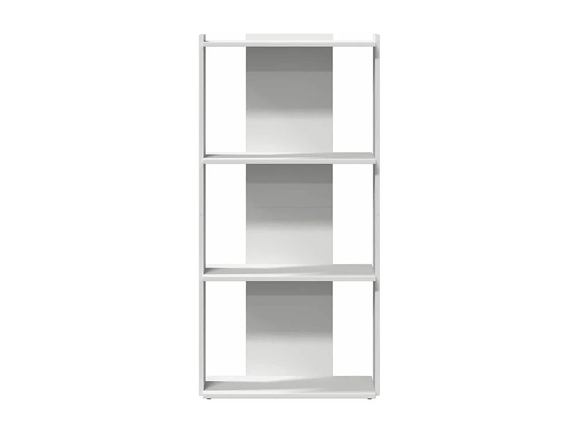 Bibliothèque à 3 niveaux blanc 60x30x120 bois d'ingénierie