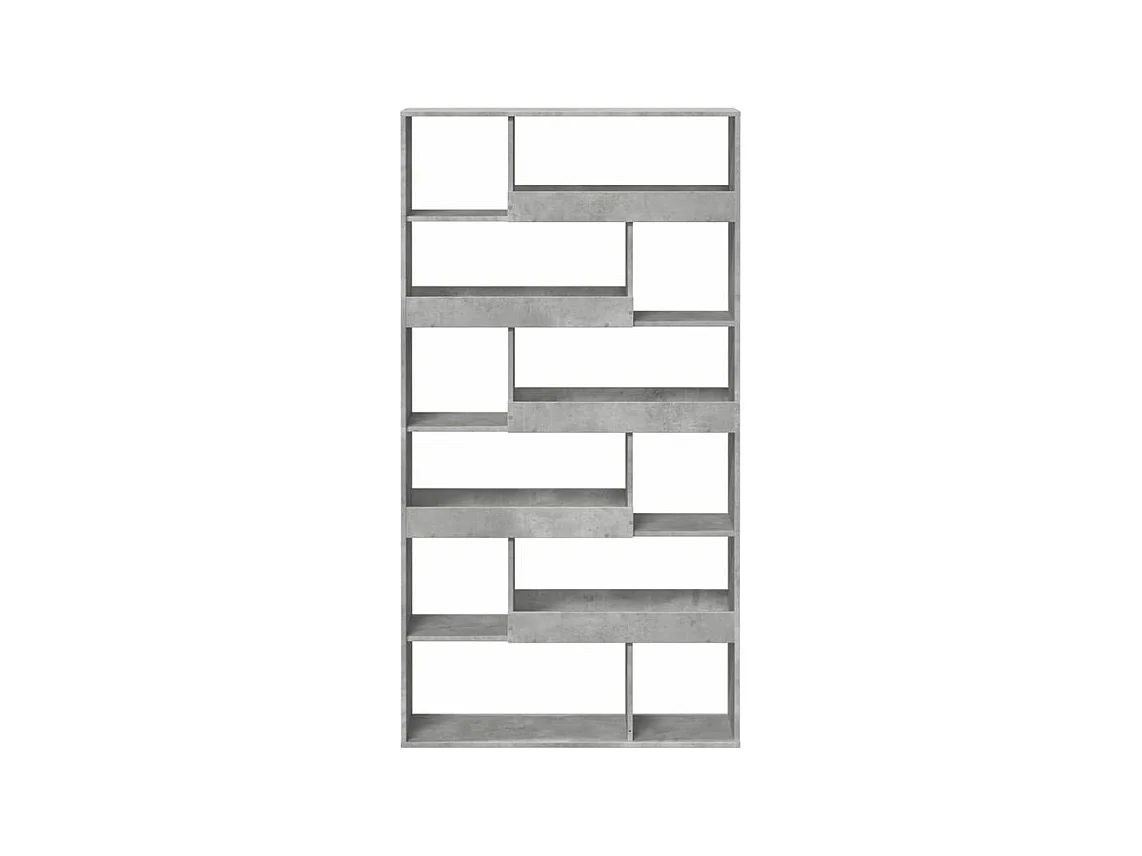 Bibliothèque gris béton 100x33x187,5 bois d'ingénierie