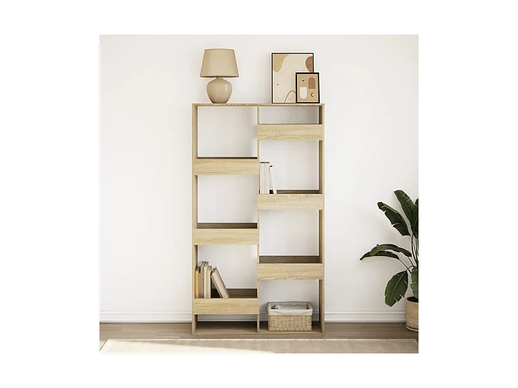 Bibliothèque chêne sonoma 100x33x175 bois d'ingénierie