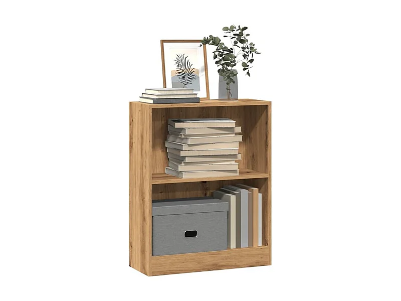 Bibliothèque chêne artisanal 60x24x76 bois d'ingénierie