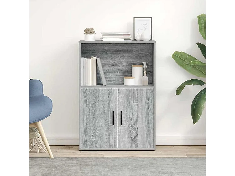 Bibliothèque sonoma gris 60x24x85 bois d'ingénierie