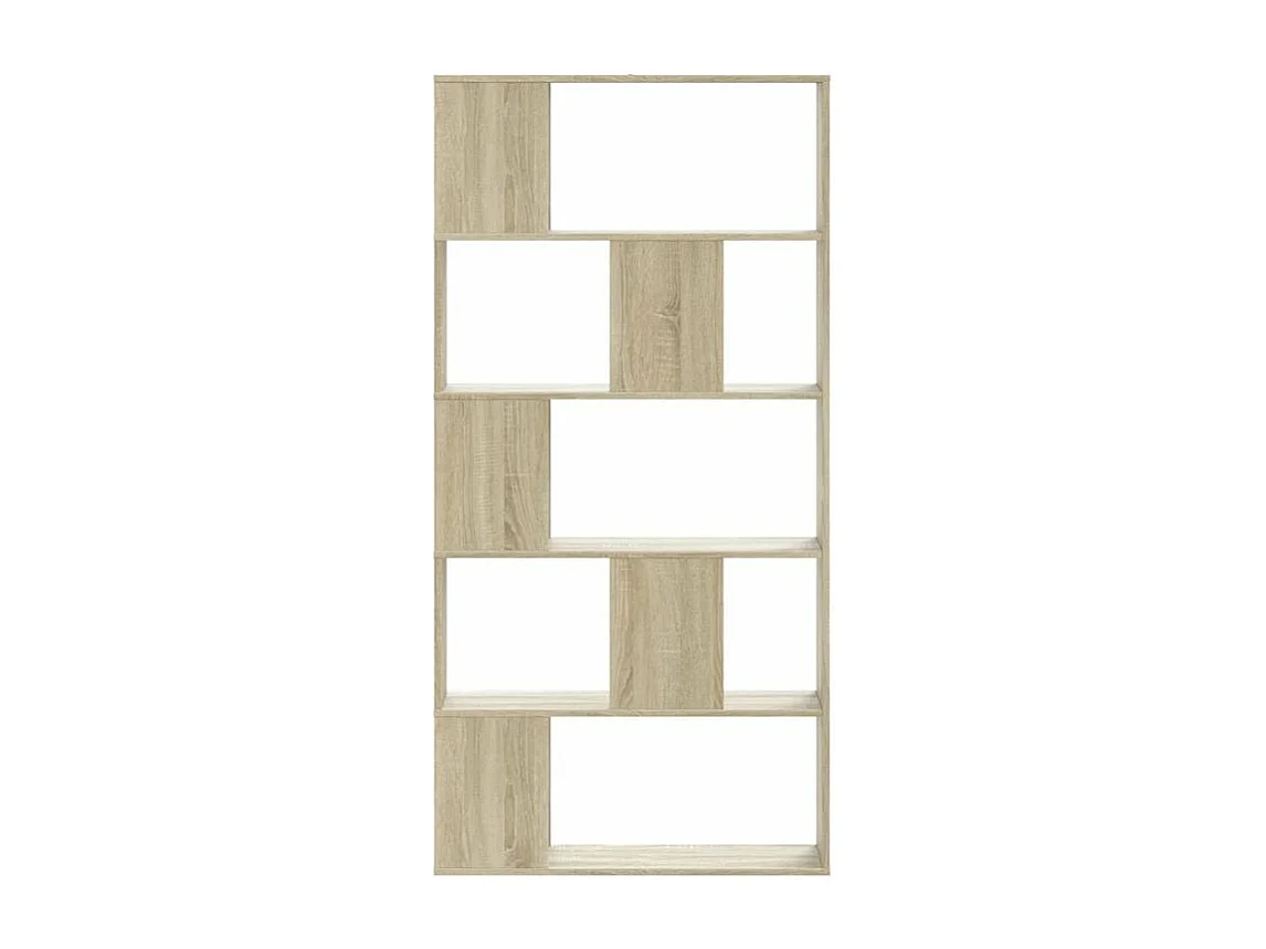 Bibliothèque 5 niveaux chêne sonoma bois d'ingénierie