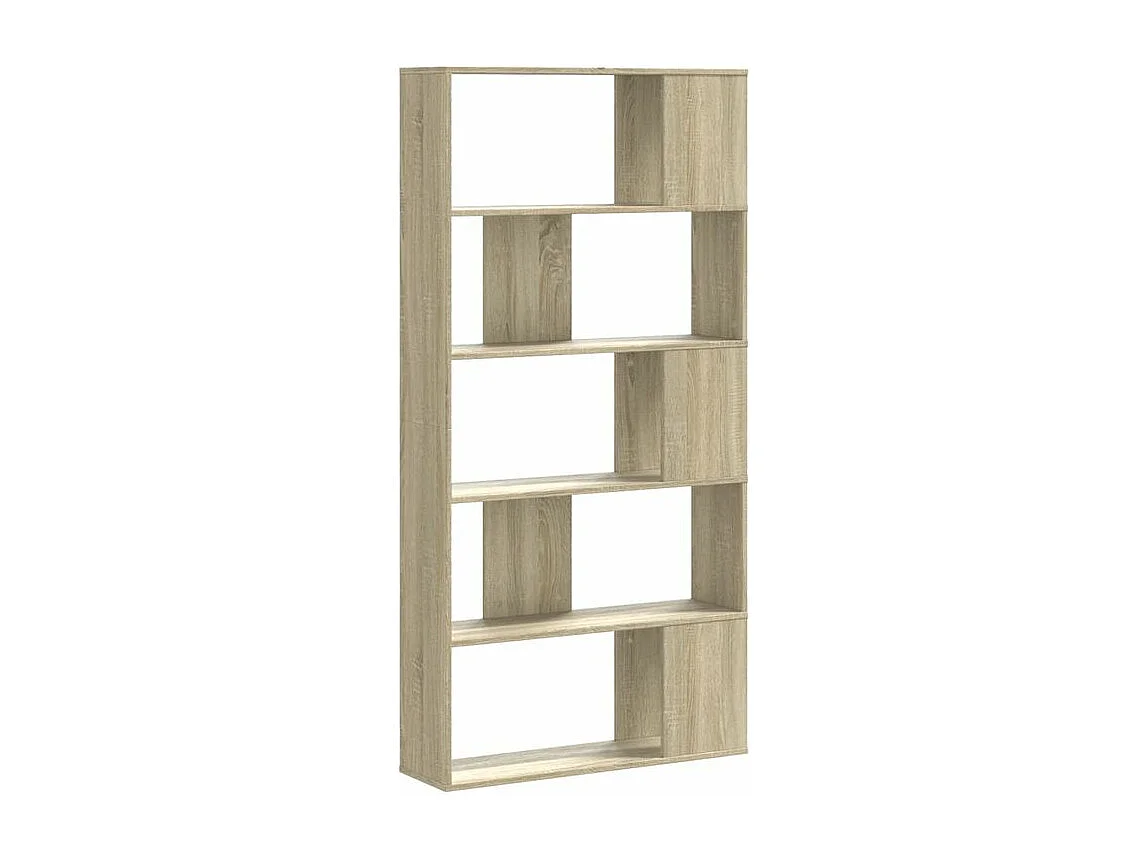 Bibliothèque 5 niveaux chêne sonoma bois d'ingénierie