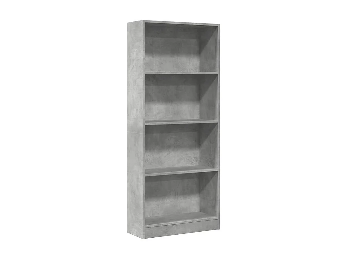 Bibliothèque gris béton 60x24x143 bois d'ingénierie