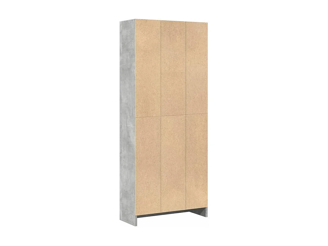 Bibliothèque gris béton 60x24x143 bois d'ingénierie