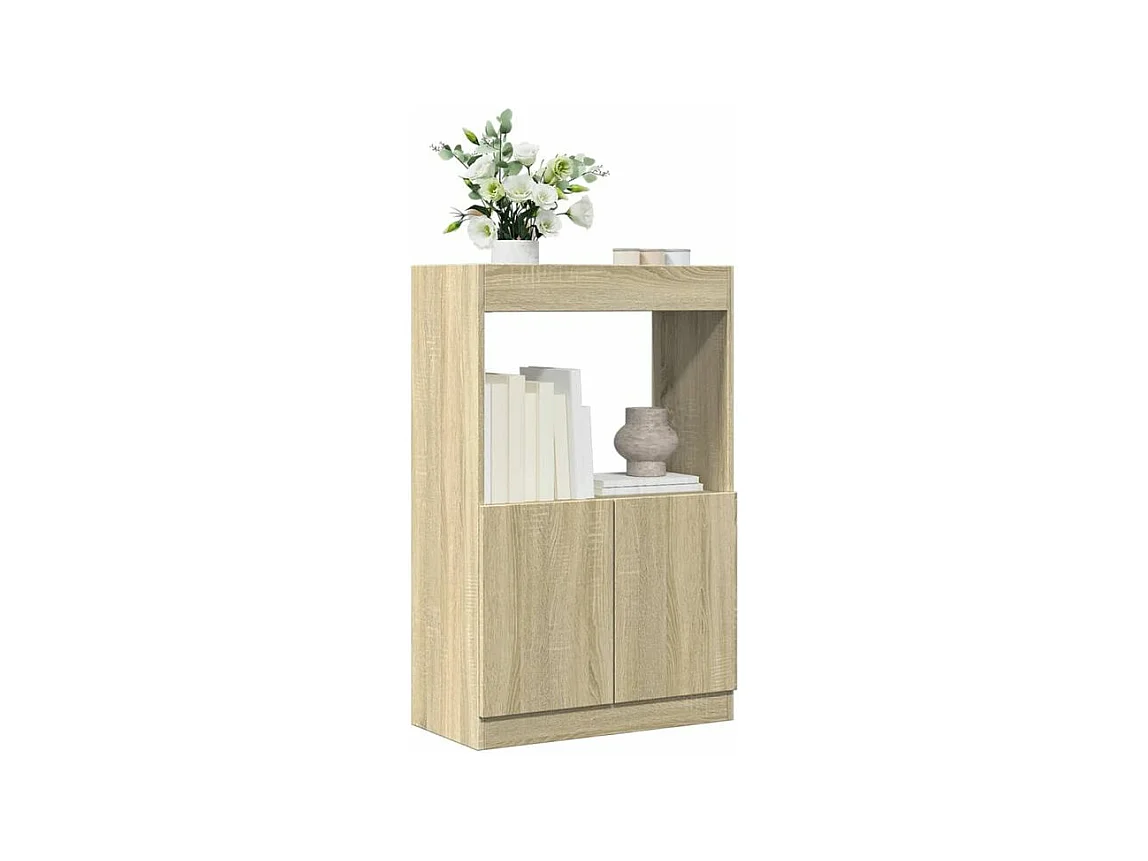Buffet haut chêne sonoma 63x33x100 bois d'ingénierie