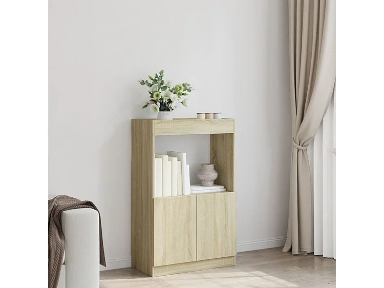 Buffet haut chêne sonoma 63x33x100 bois d'ingénierie