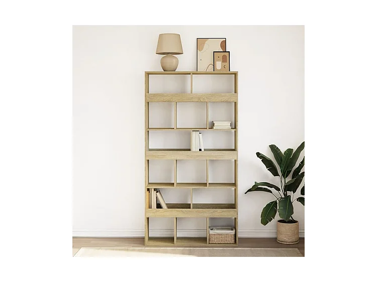 Bibliothèque chêne sonoma 100x33x187,5 bois d'ingénierie