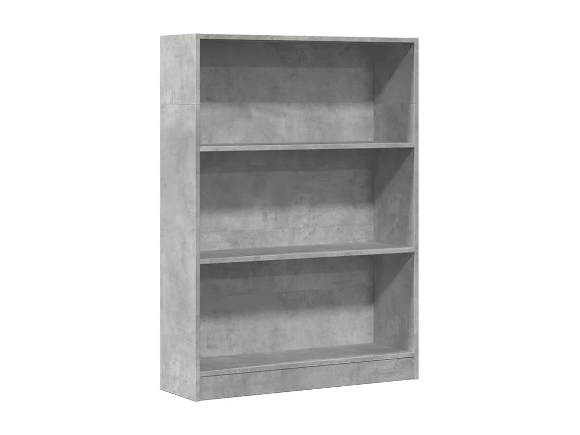 Bibliothèque gris béton 80x24x109 bois d'ingénierie