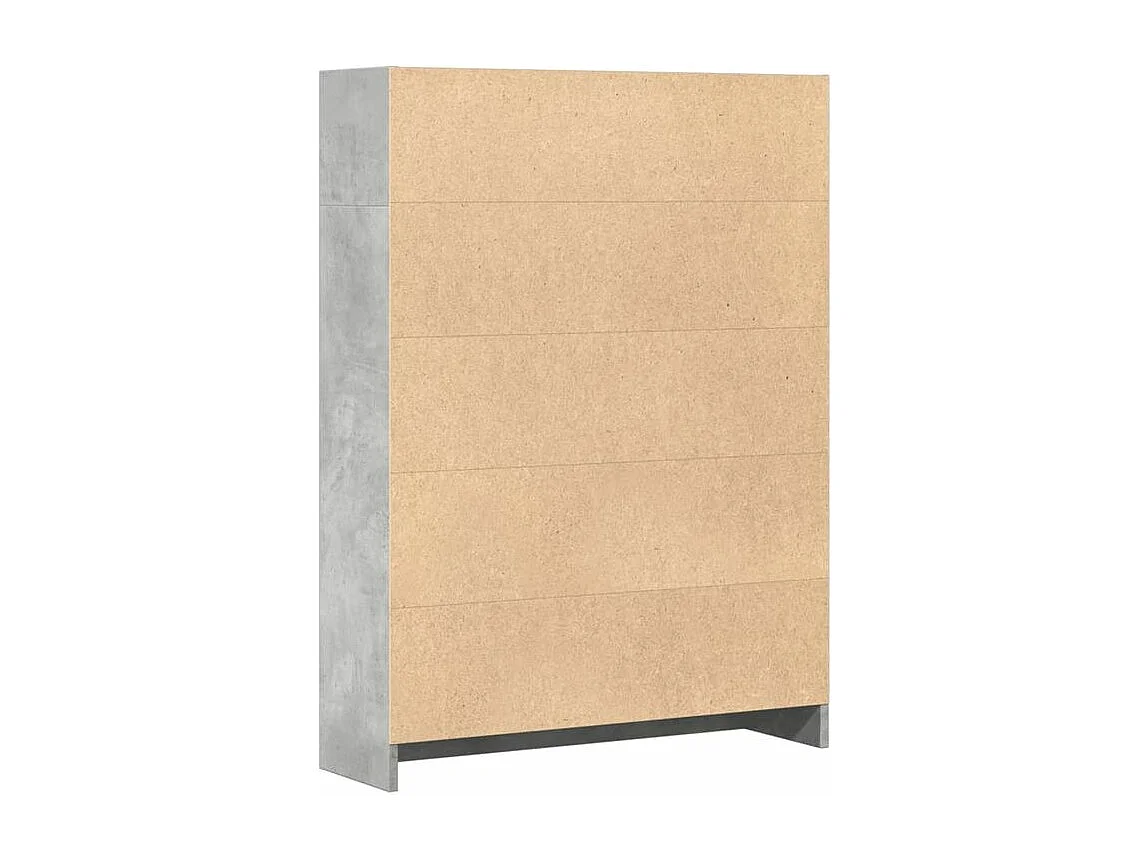 Bibliothèque gris béton 80x24x109 bois d'ingénierie