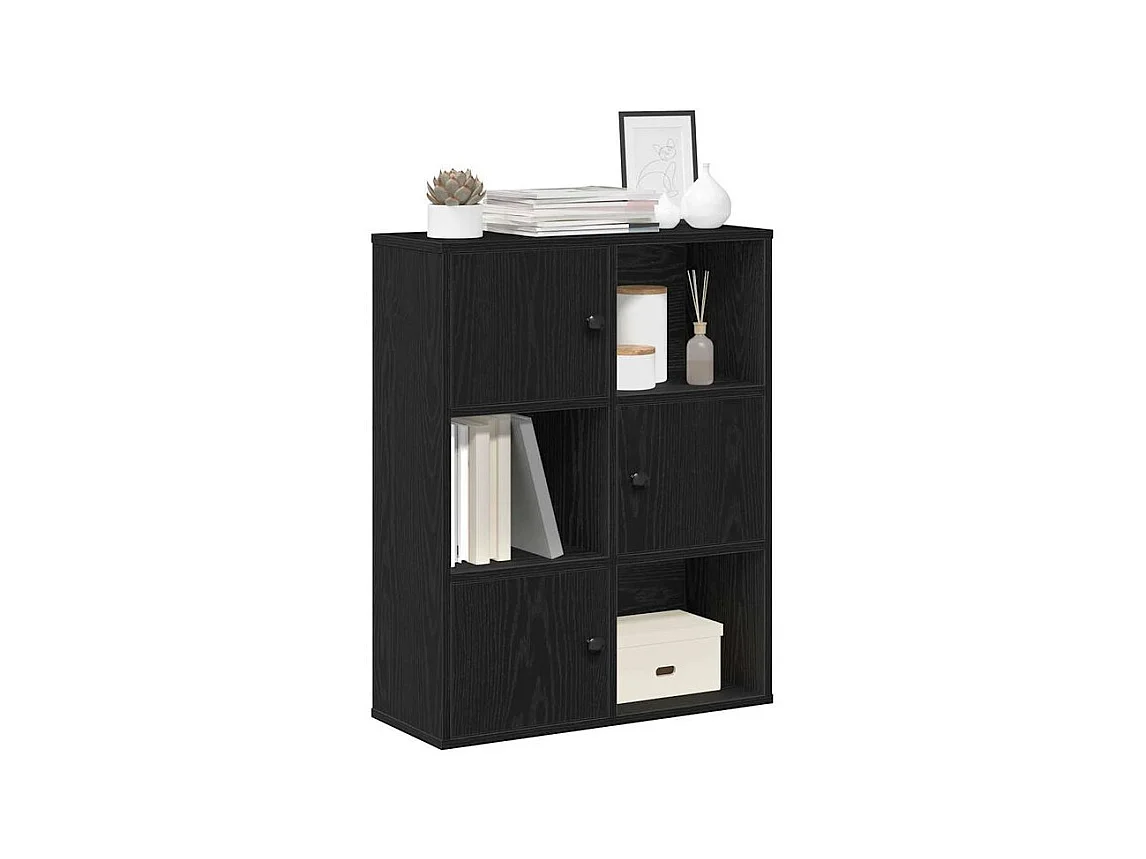 Bibliothèque chêne noir 60x24x76,5 bois d'ingénierie