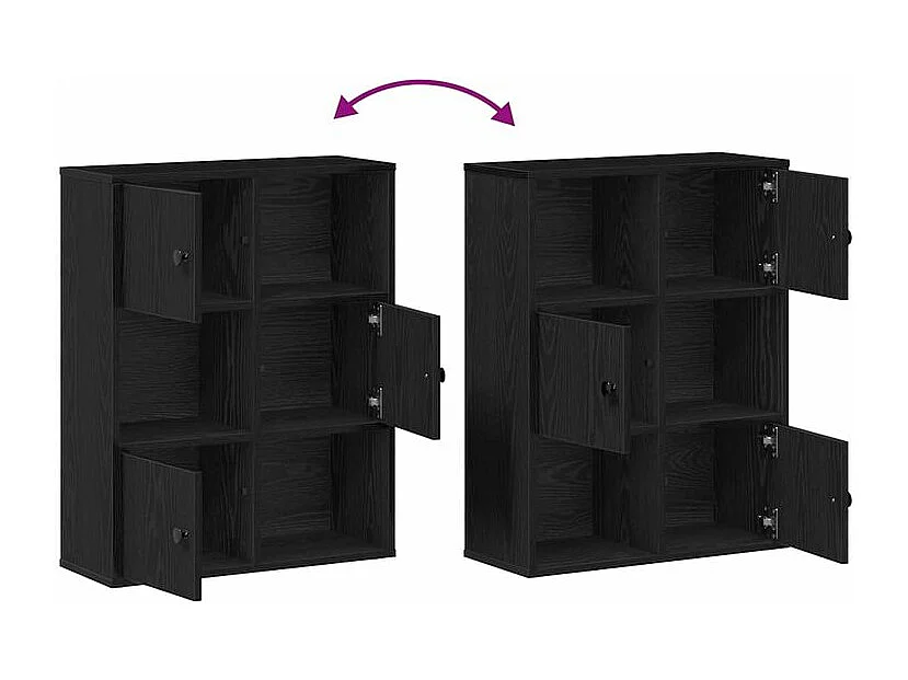 Bibliothèque chêne noir 60x24x76,5 bois d'ingénierie