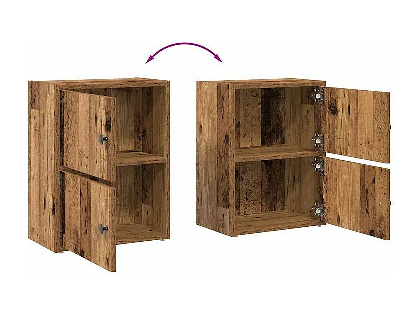 Bibliothèque vieux bois 40x24x52 bois d'ingénierie