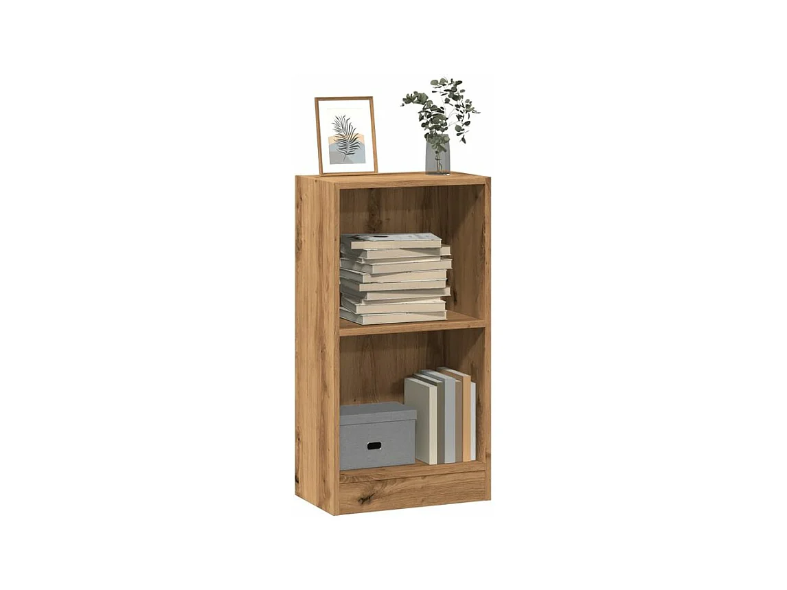 Bibliothèque chêne artisanal 40x24x76 bois d'ingénierie