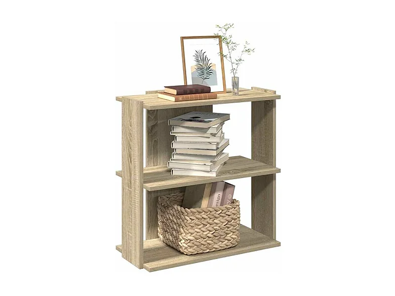 Bibliothèque à 3 niveaux chêne sonoma 60x30x60