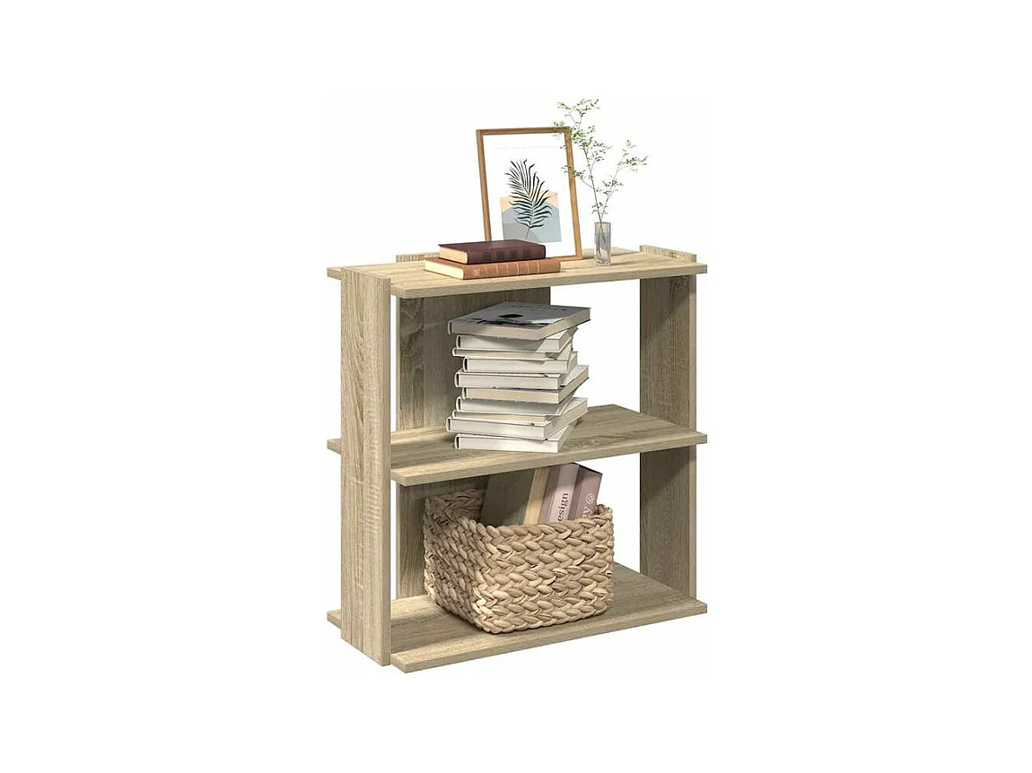Bibliothèque à 3 niveaux chêne sonoma 60x30x60