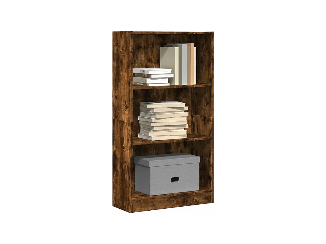 Bibliothèque chêne fumé 60x24x109 bois d'ingénierie