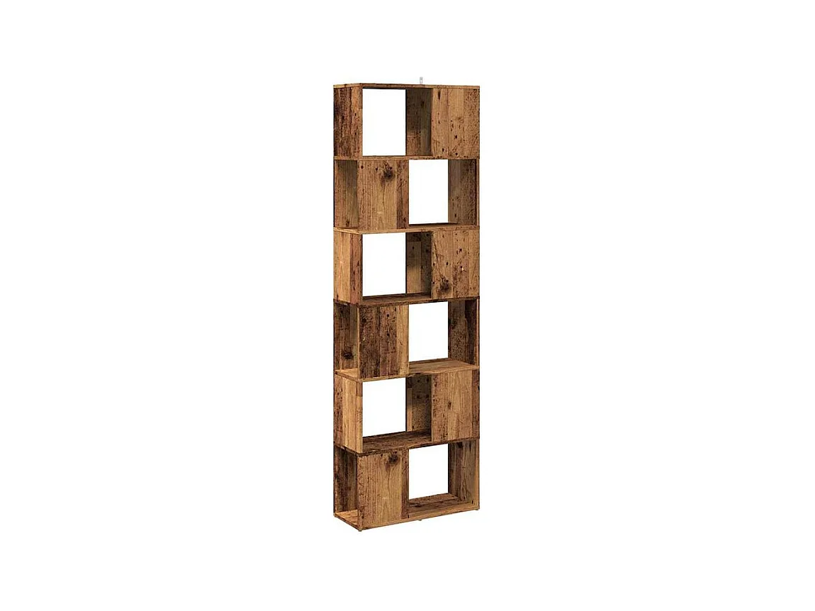 Bibliothèque séparateur en bois Mikola 60cm - Simple et moderne-Couleur Marron noisette