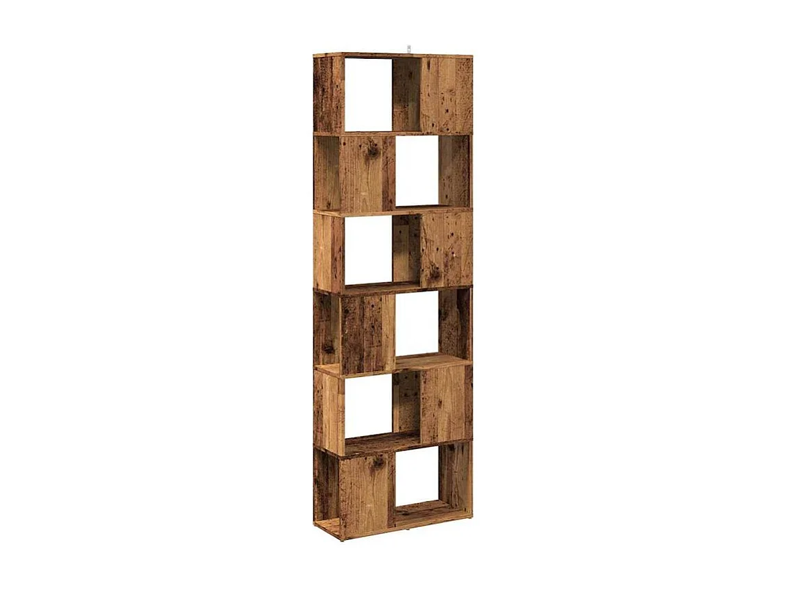 Bibliothèque séparateur en bois Mikola 60cm - Simple et moderne-Couleur Marron noisette