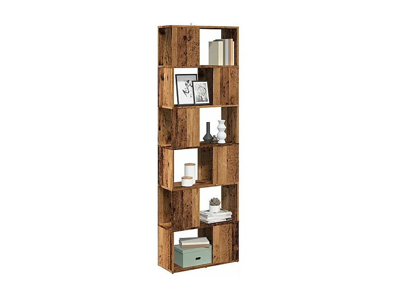 Bibliothèque séparateur en bois Mikola 60cm - Simple et moderne-Couleur Marron noisette