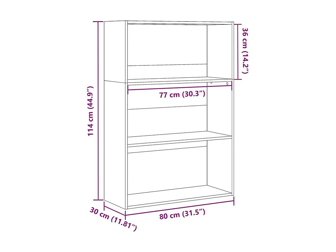 Bibliothèque blanc 80x30x114 bois d'ingénierie