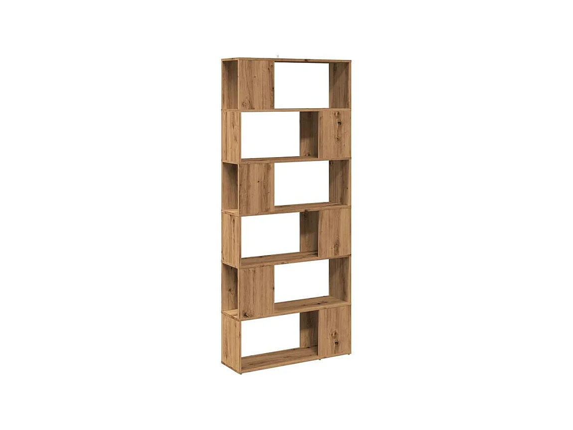 Bibliothèque-Séparateur de pièce chêne artisanal 80x24x186