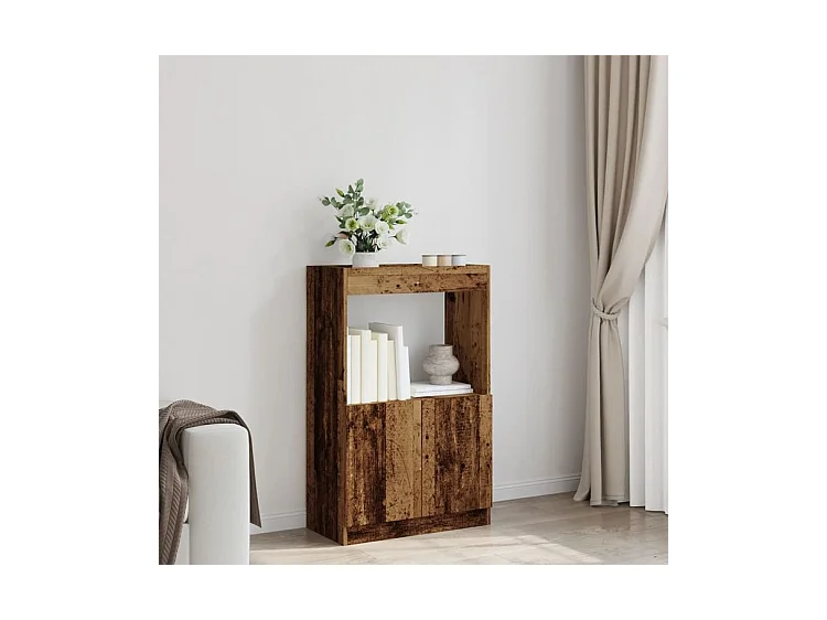 Buffet haut vieux bois 63x33x100 bois d'ingénierie