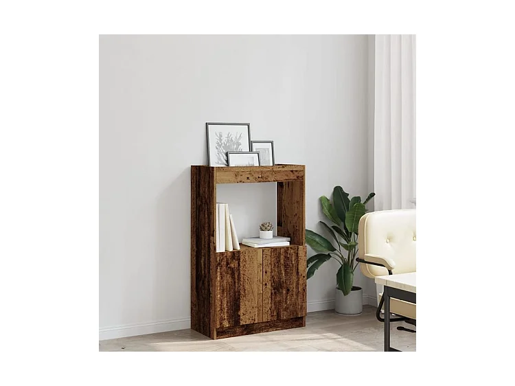 Buffet haut vieux bois 63x33x100 bois d'ingénierie