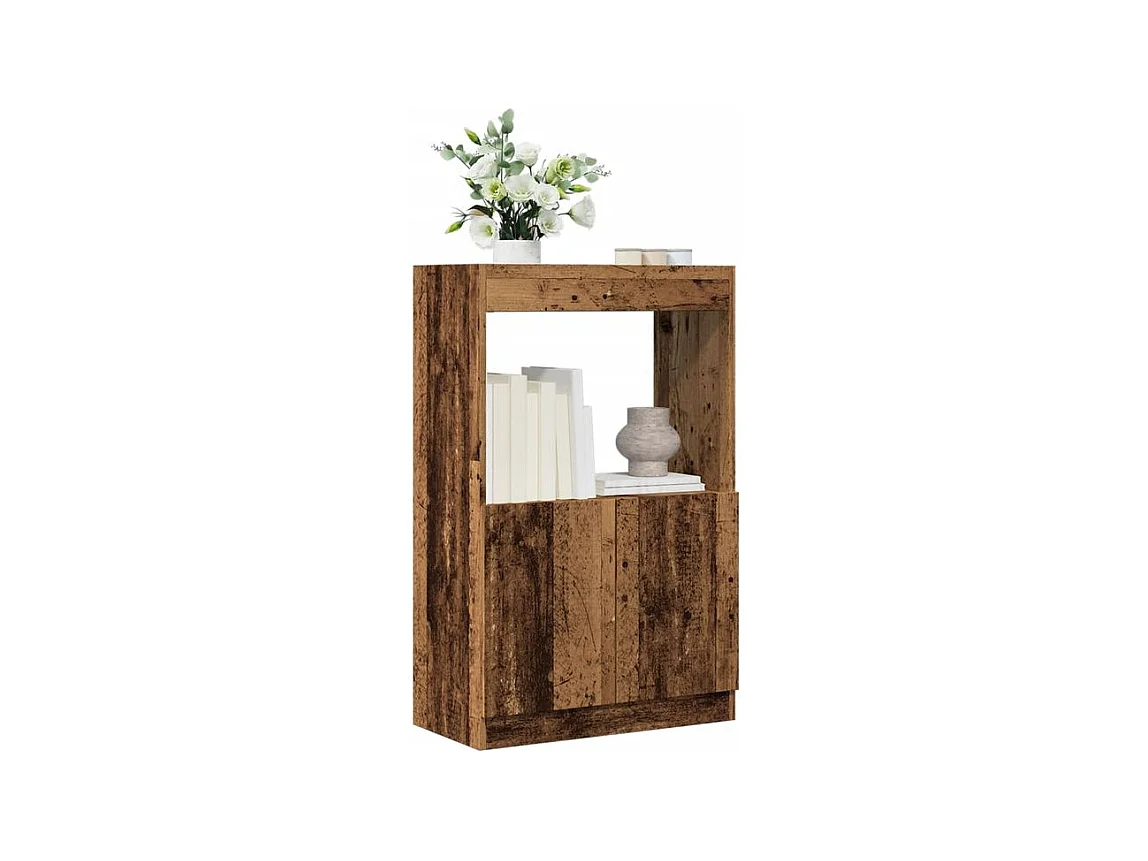 Buffet haut vieux bois 63x33x100 bois d'ingénierie