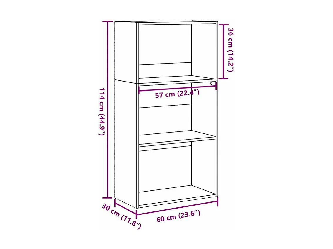 Bibliothèque chêne sonoma 60x30x114 bois d'ingénierie